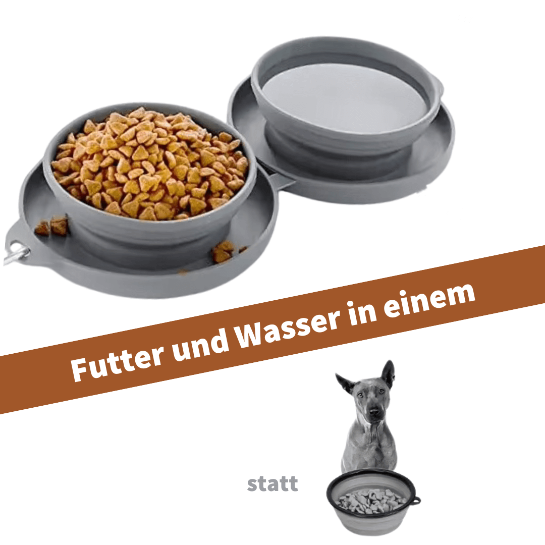 PFOTEN NAPF TO GO - Der Hunde Futternapf für unterwegs bietet Futter und Wasser in einem kompakten Design.
