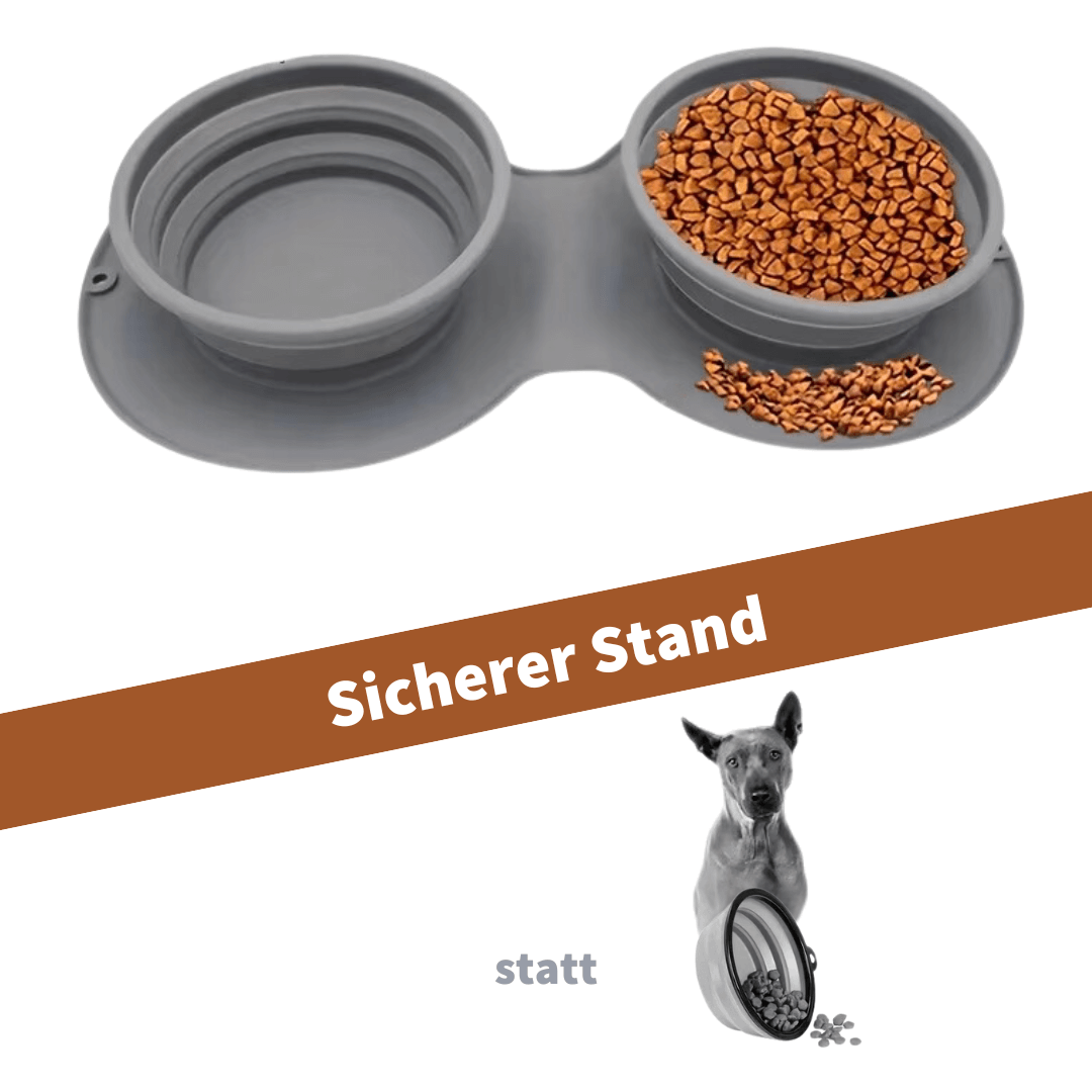 PFOTEN NAPF TO GO - Der Hunde Futternapf für unterwegs mit sicherem Stand, ideal für Ausflüge.