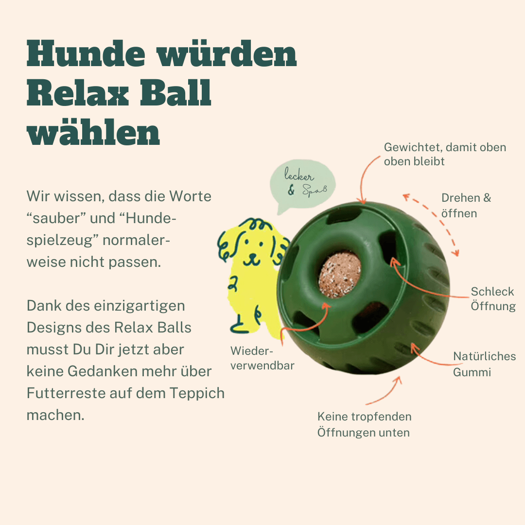 RELAX BALL - Beschäftigung, Entspannung und gesundes Fressen