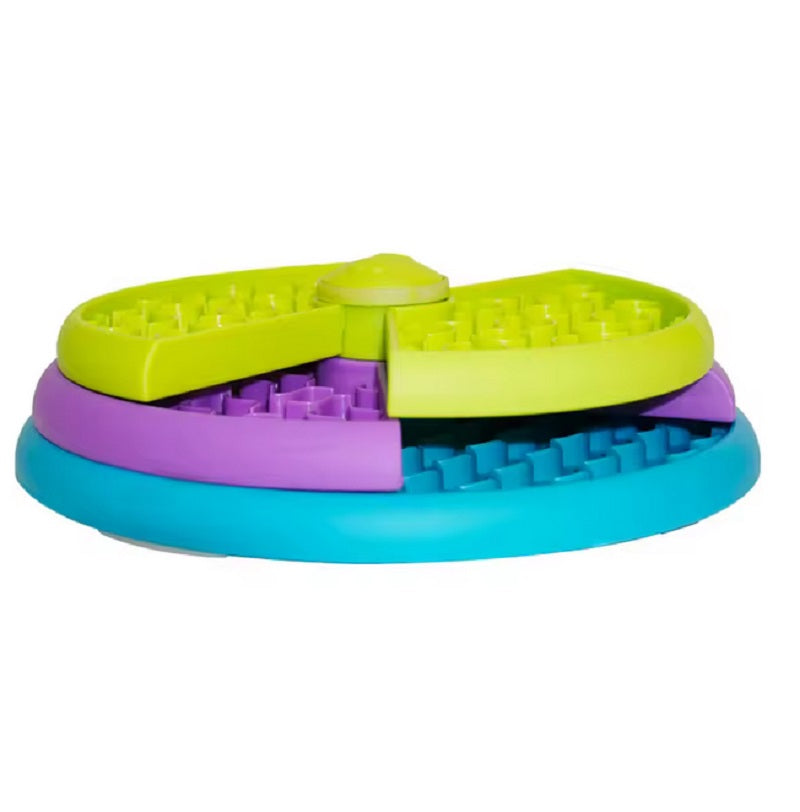 Anti Schling Futternapf Hund - interaktiver Futterspender mit 3 Stufen, kompakt im Design.