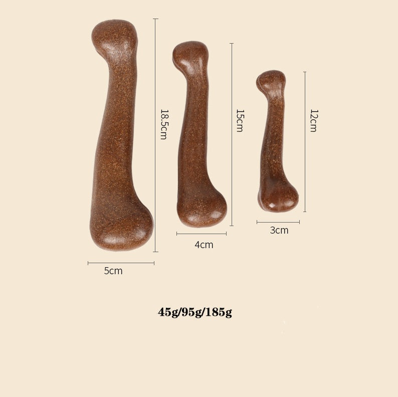 Beißfestes Kauspielzeug für Hunde – Verschleißfester Knochen für gesunde Zähne. Verschiedene braune Kauknochen in verschiedenen Größen für Hunde. Kauspielzeug Hunde.