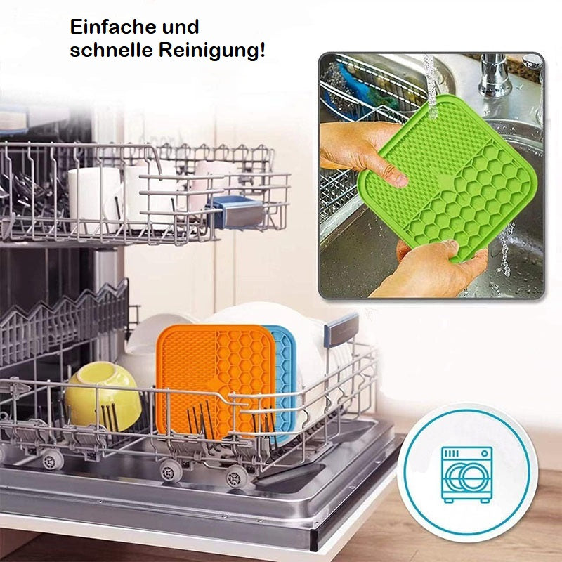 LECKMATTE für Hunde - Spielmatte aus lebensmittelechtem Silikon, perfektes Gadget für spielerisches Fressen und Stressbewältigung.