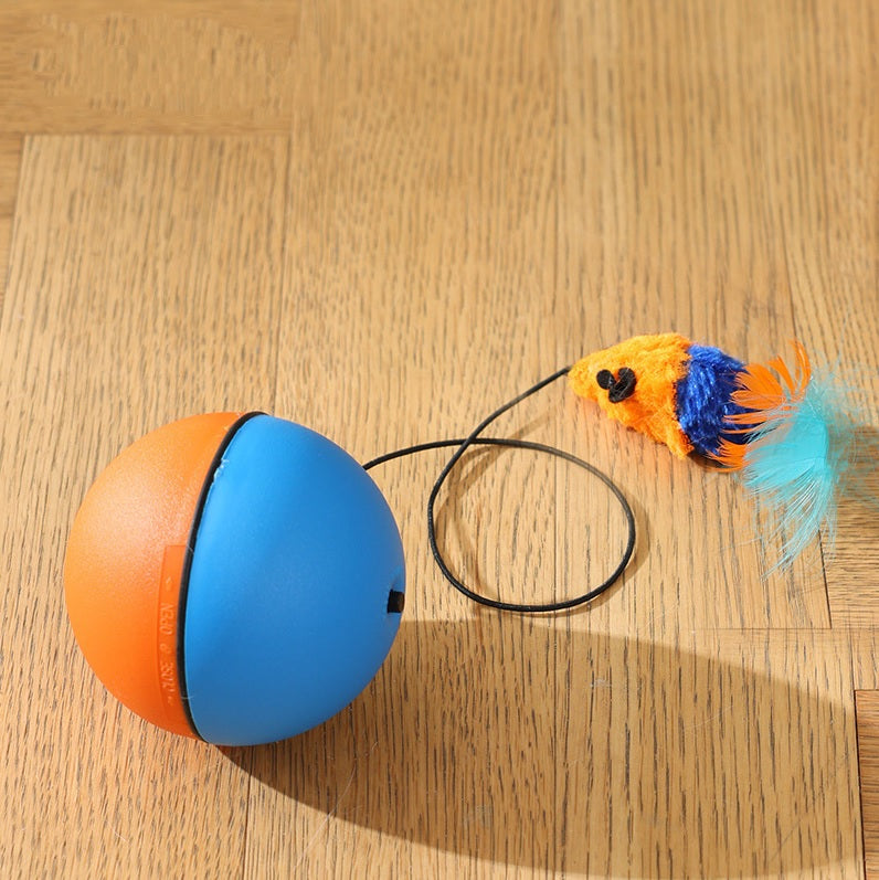 Kombination aus weichem ABS und Plüschmaterial des Intelligentes Katzenspielzeug, das Komfort und Spaß für Katzen bietet.