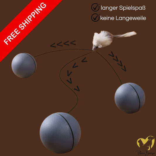 Intelligentes Katzenspielzeug, Ball für Katzen, Selbstbeschäftigung & Bewegung: Elektronischer Maus-Katzen-Ball in Aktion, ideal für spielerische Unterhaltung und Bewegung von Katzen.