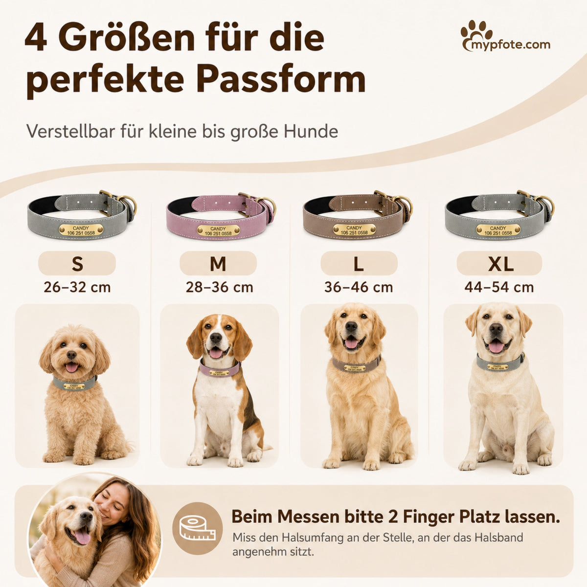 Wunderschönes Reflektions Hundehalsband mit Gravur - personalisiert