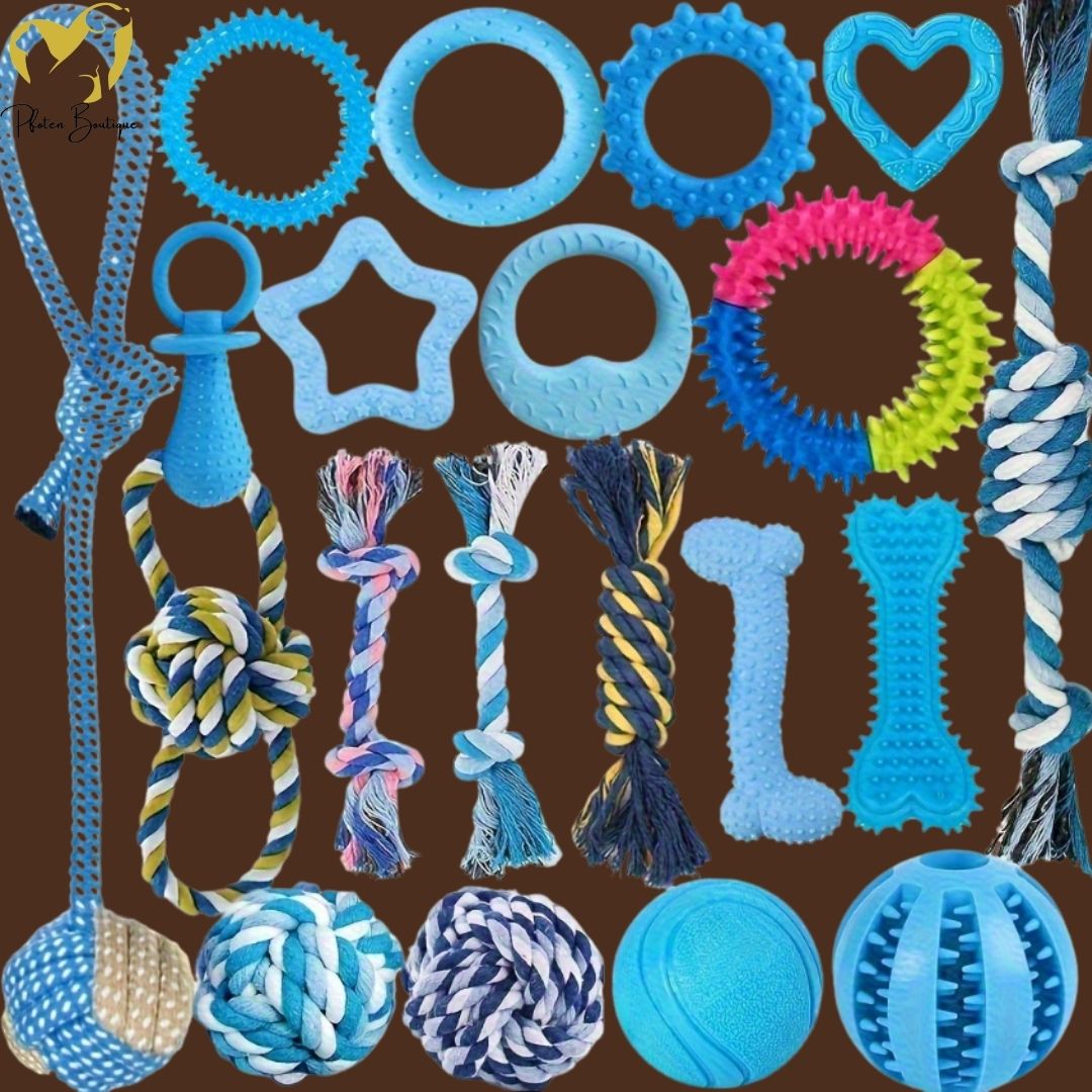 20-teiliges Hundespielzeug Set – Spielspaß & robuste Kauseile für Deinen Hund