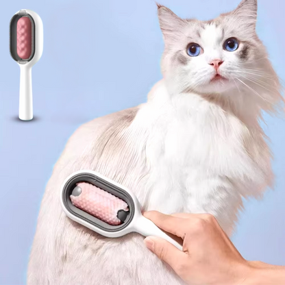 Die integrierten Feuchtigkeitsspender von SamtFell Bürsten für Pflege ohne fliegende Haare – Perfekt für die Pflege von Hunden & Katzen.