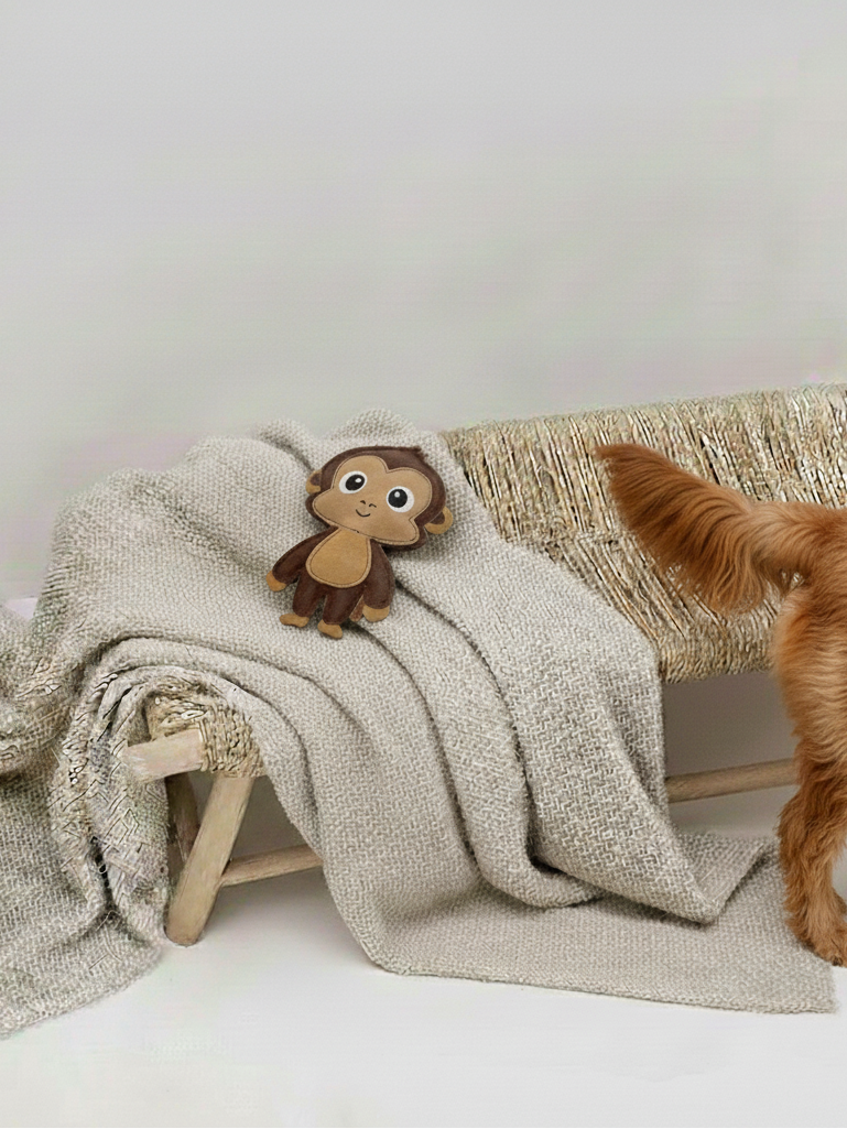 AFFE BUDDY. Hundespielzeug aus Leder - Handmade zum Kauen und Apportieren - 100% Naturmaterialen