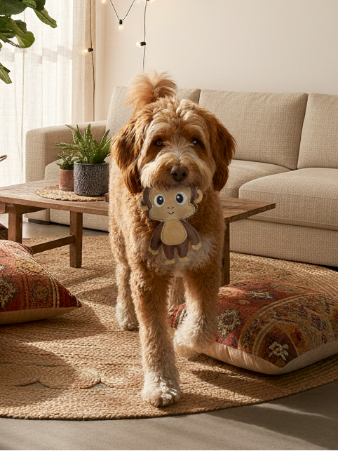 AFFE BUDDY. Hundespielzeug aus Leder - Handmade zum Kauen und Apportieren - 100% Naturmaterialen