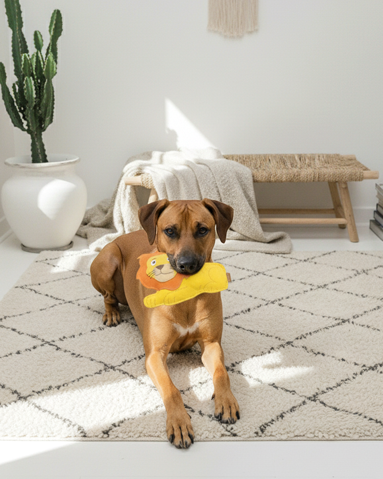 BUDDY. Hundespielzeug aus Leder Löwe