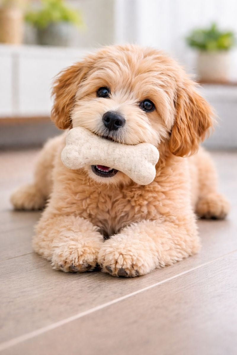 KNOCHEN BUDDY. Hundespielzeug aus Schafwolle - Knut der Hundeknochen für langen Spielspaß