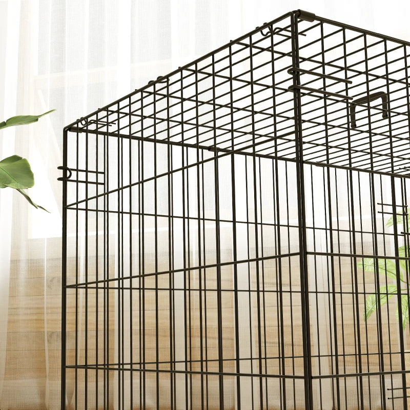 PawHut Hundekäfig faltbar - Hundebox mit 2 Türen - Hundetransportbox