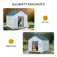 PawHut Hundehütte blau, wetterfest mit Satteldach – Kunststoff bis 20 kg