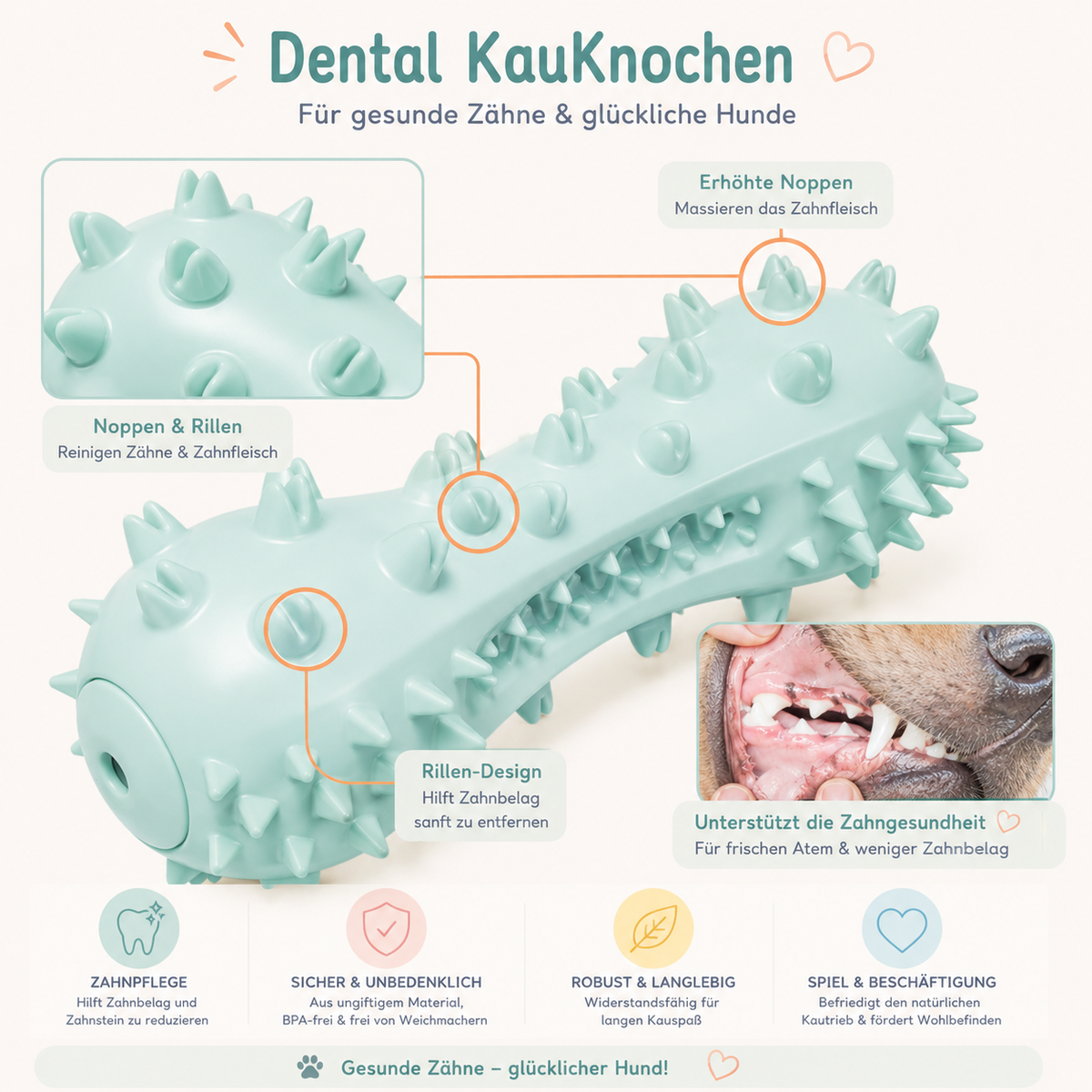 Dental-Kauknochen für Hunde – Kauspielzeug zur Zahnpflege