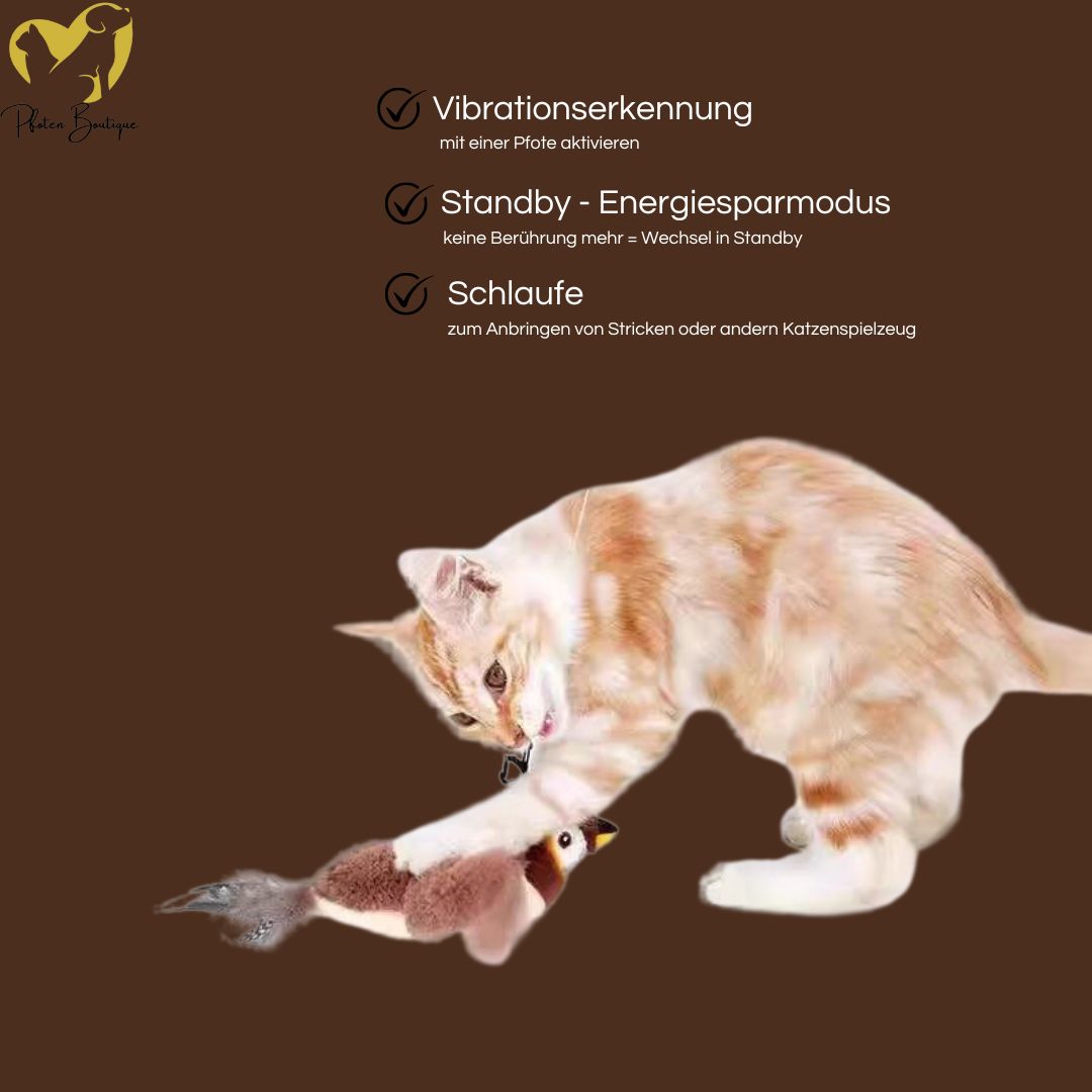 FLIEGENDER VOGEL - Katzenspielzeug selbstfliegend interaktives Plüschtier