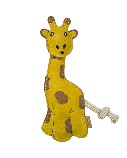 BUDDY. Hundespielzeug aus Leder Giraffe