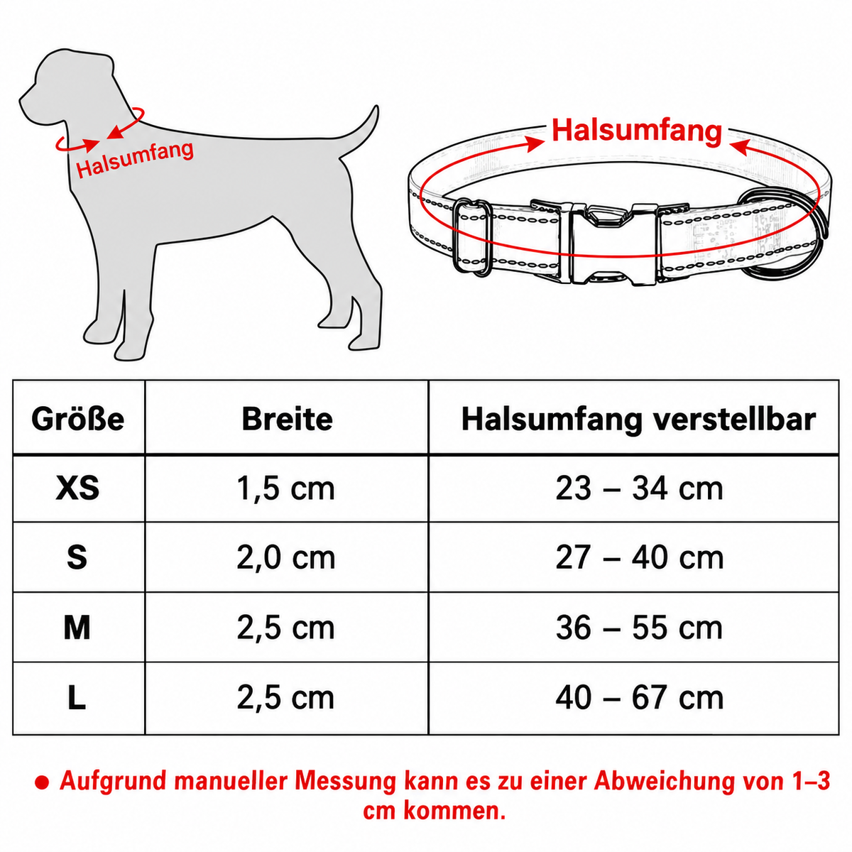 Stark reflektierendes Hundehalsband mit Gravur - personalisiert