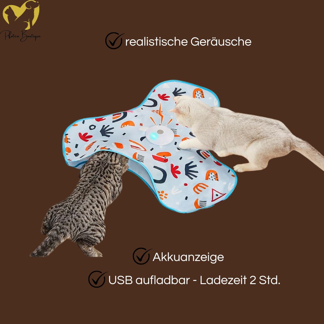 KATZENTEPPICH interaktives Katzenspielzeug mit selbst drehendem Wedel