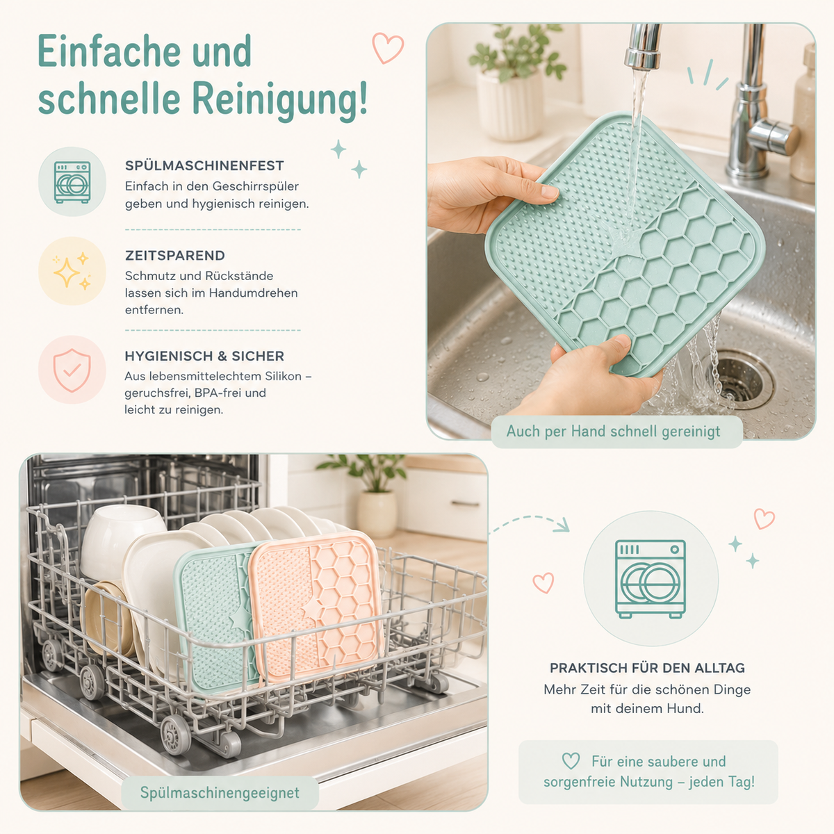 Leckmatte für Hunde – Beschäftigungsmatte aus Silikon