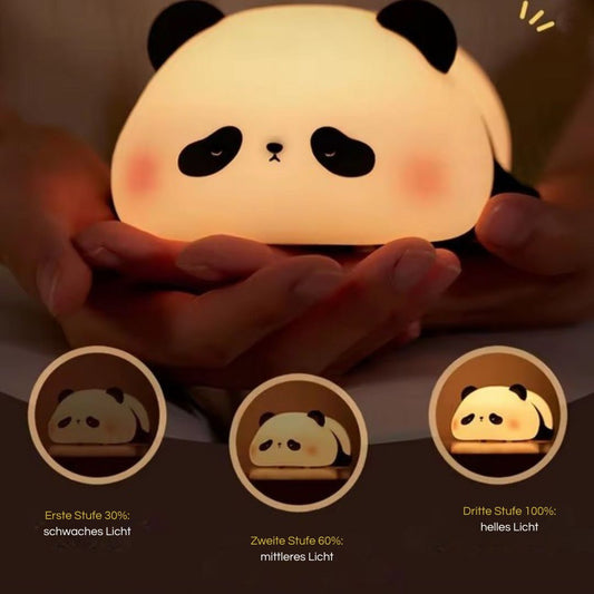 Panda Nachtlicht: Süße Silikon Nachttischlampe Mit Touch- & Sprachsteuerung, Energiesparend