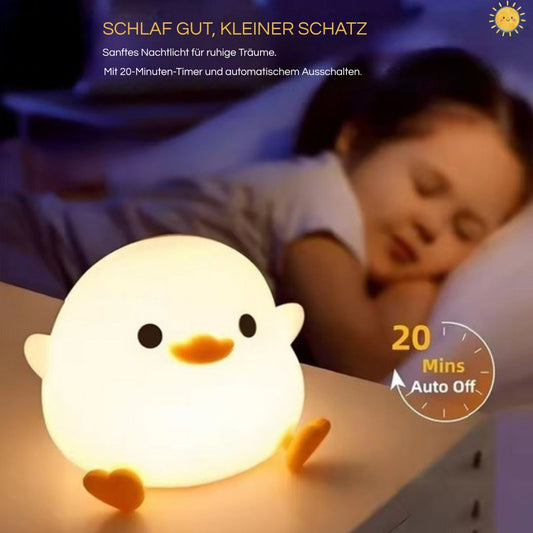 Nachtlicht Ente – Süßes Dämmerlicht mit Touchsensor, perfekt für das Kinderzimmer als sanfte Einschlafhilfe.