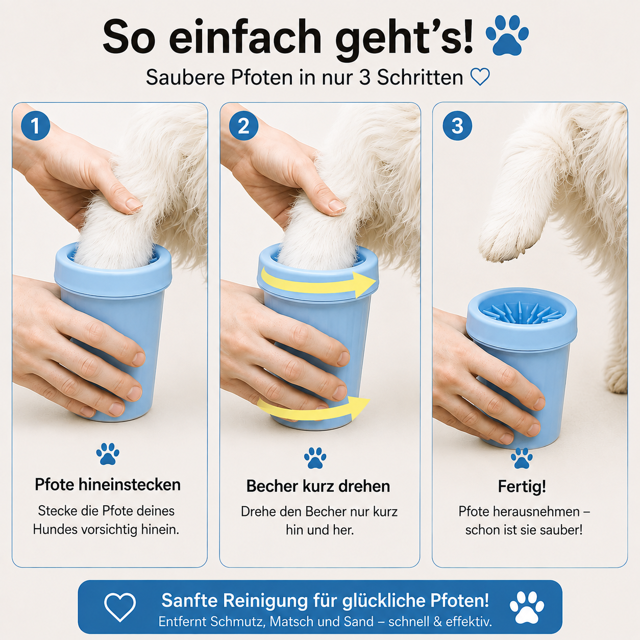 PFOTEN ZAUBER Pfotenreiniger für Hunde – schnelle Pfotenpflege