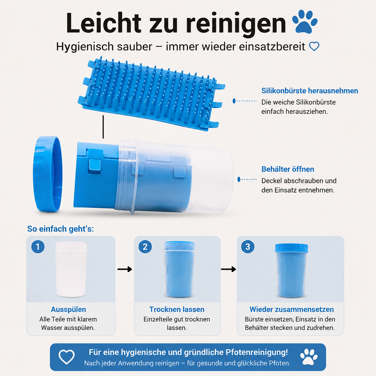 PFOTEN ZAUBER Pfotenreiniger für Hunde – schnelle Pfotenpflege