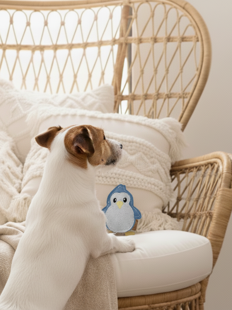 BUDDY. Hundespielzeug aus Leder Kleiner Pinguin