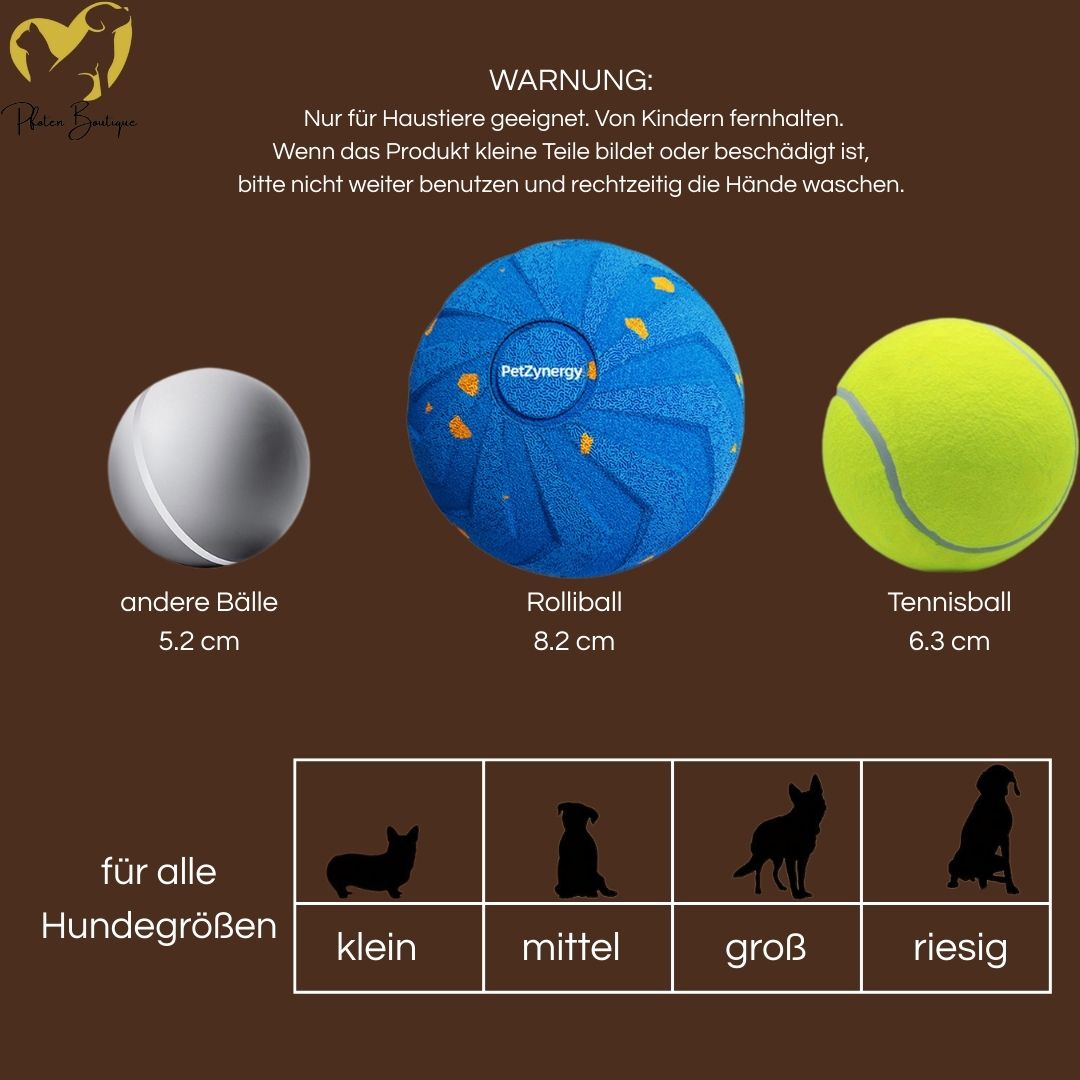 ROLLIBALL Hundespielzeug Hundeball - Bewegungs-, Sprung- und Drehfunktionen