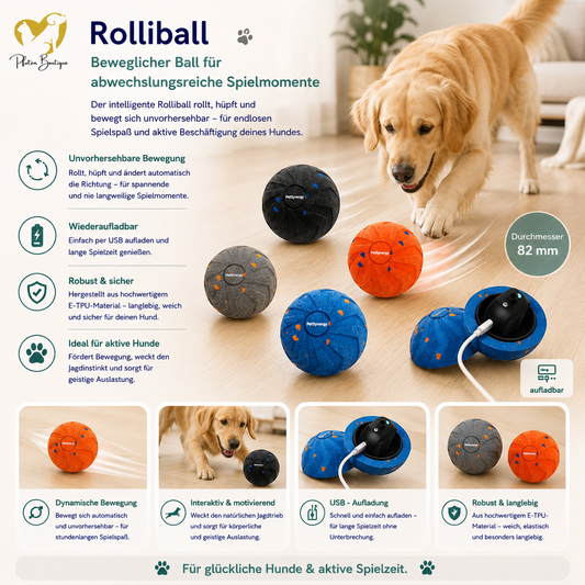 Rolliball Hundespielzeug – beweglicher Ball für Hunde