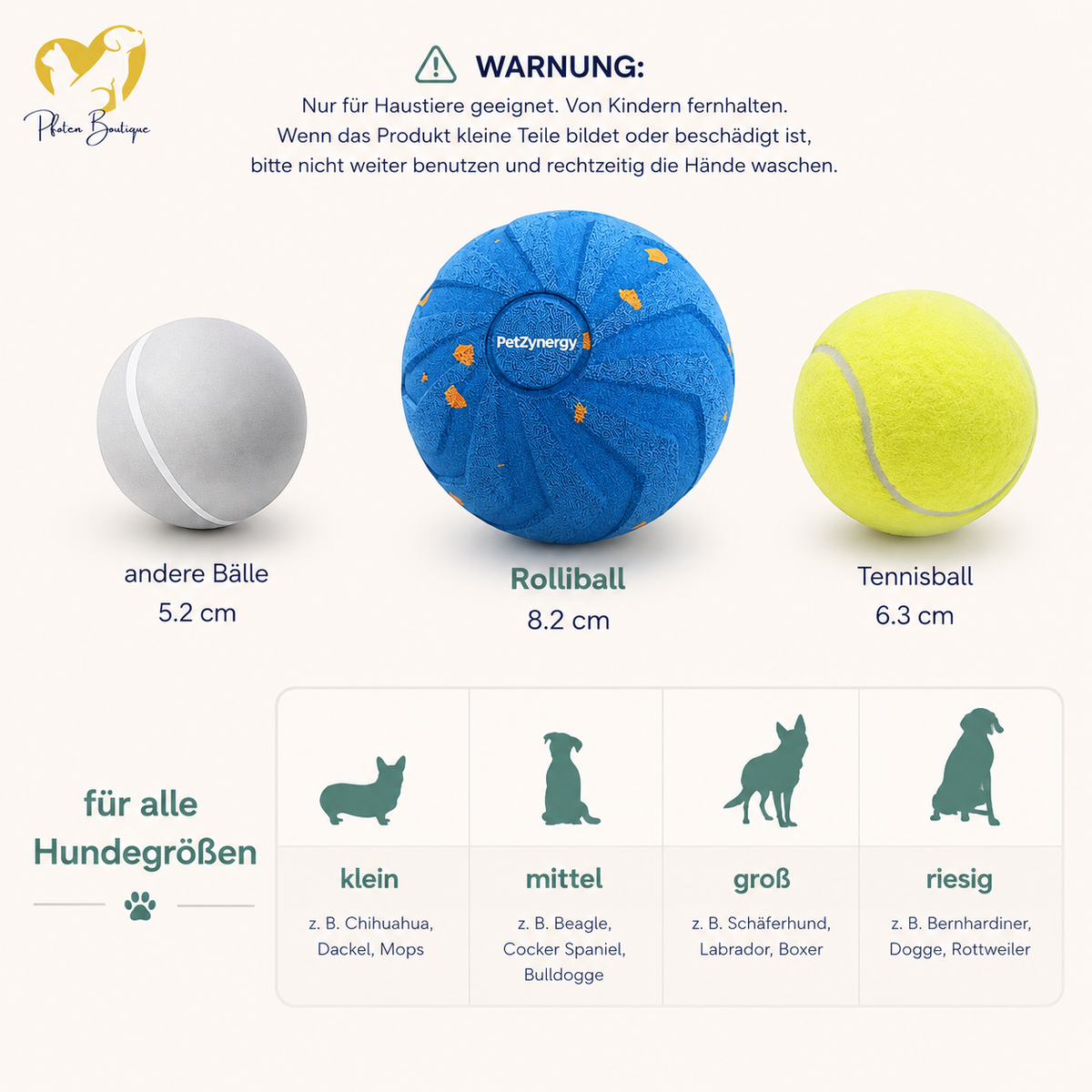 Rolliball Hundespielzeug – beweglicher Ball für Hunde
