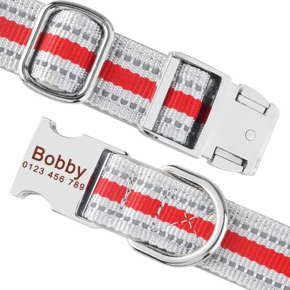 Stark reflektierendes Hundehalsband mit Gravur - personalisiert