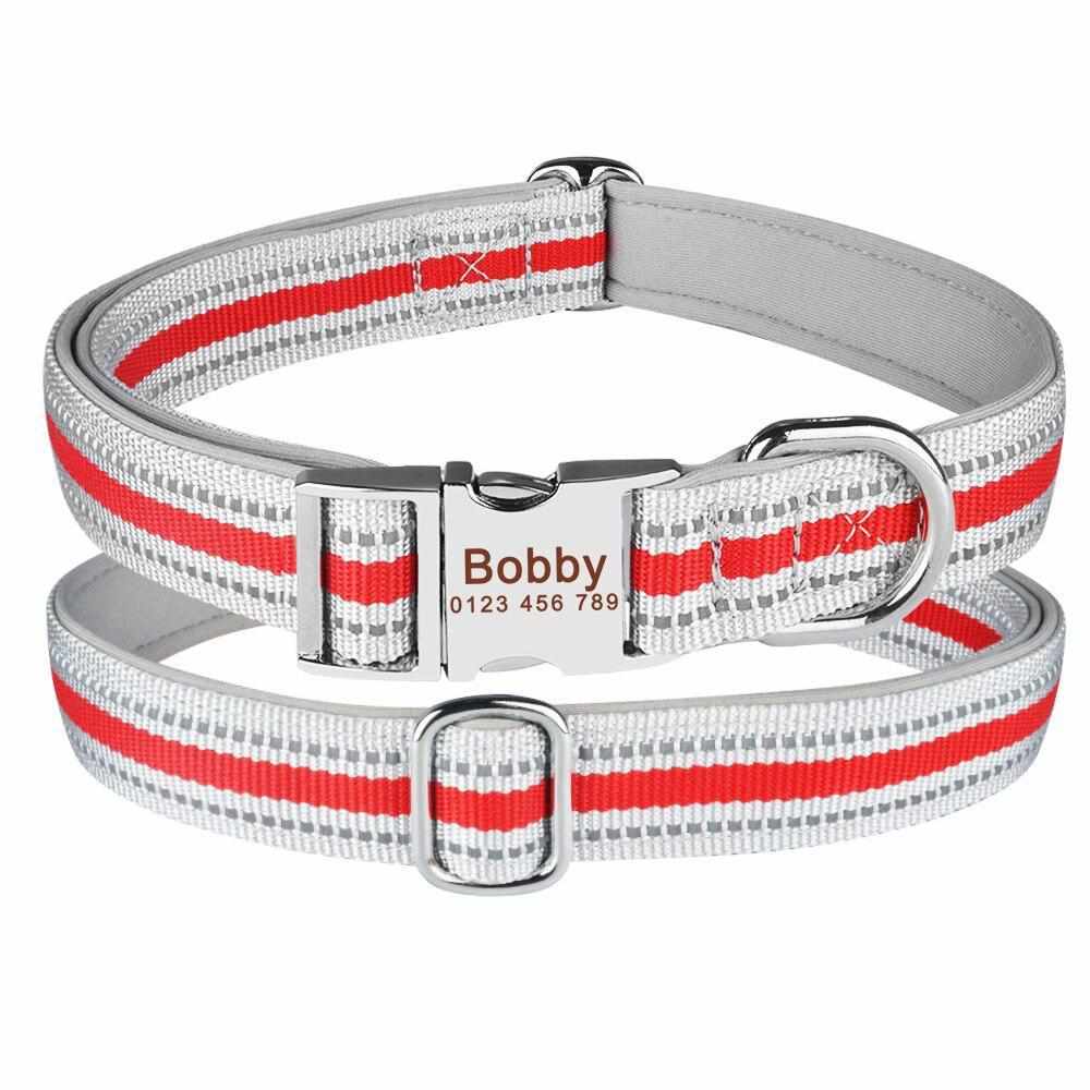 Stark reflektierendes Hundehalsband mit Gravur - personalisiert