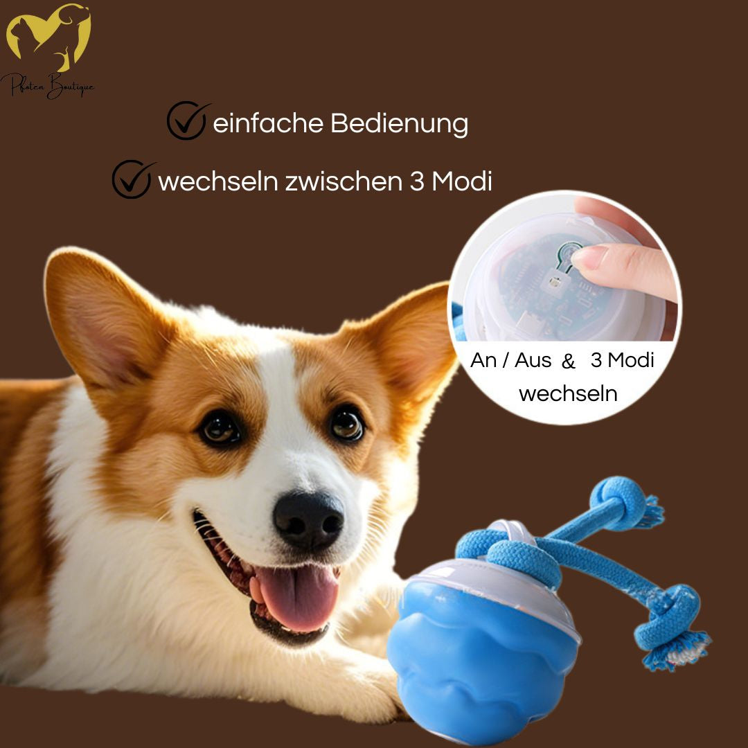 STRICKBALL gegen Langeweile, robustes Hundespielzeug aus Strick, ideal für Spielen und Jagen.