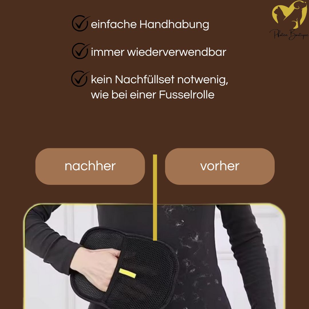 HAARFREI magnetischer Handschuh für Tierhaarentfernung - einfaches Arbeiten mit losem Fell