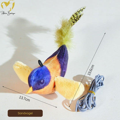 VOGELGESANG - Zwitschender Vogel Katzenspielzeug zum Aufhängen, ein perfektes Spielzeug für Wohnungskatzen mit Jagdtrieb.