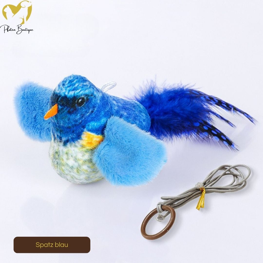 VOGELGESANG - Zwitschender Vogel Katzenspielzeug zum Aufhängen, ideal zum Fördern von Bewegung und Beschäftigung.