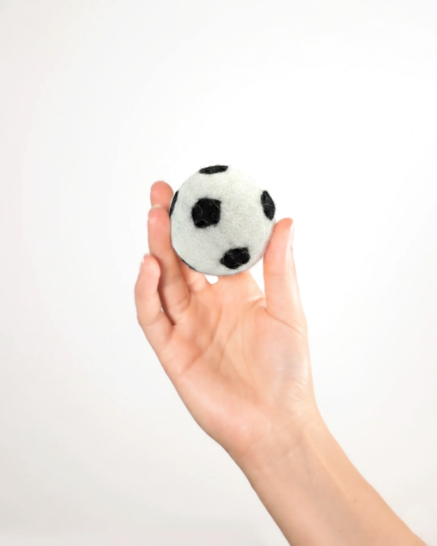 FUSSBALL BUDDY. Hundespielzeug Hundeball aus Schafswolle schwimmfähig, natürlich und schadstofffrei