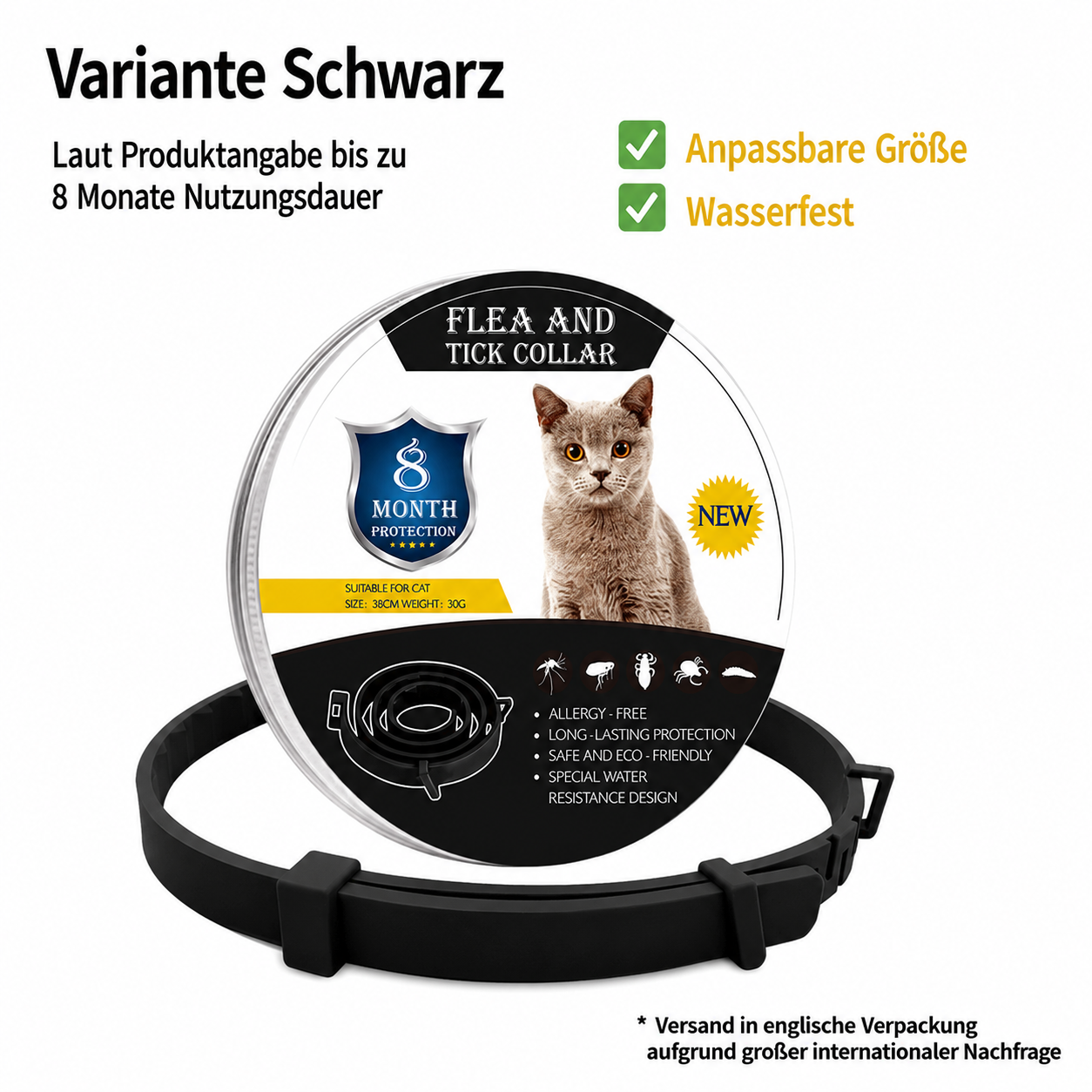 ZECKEN STOPP Katze – Zeckenhalsband für die Zeckenzeit