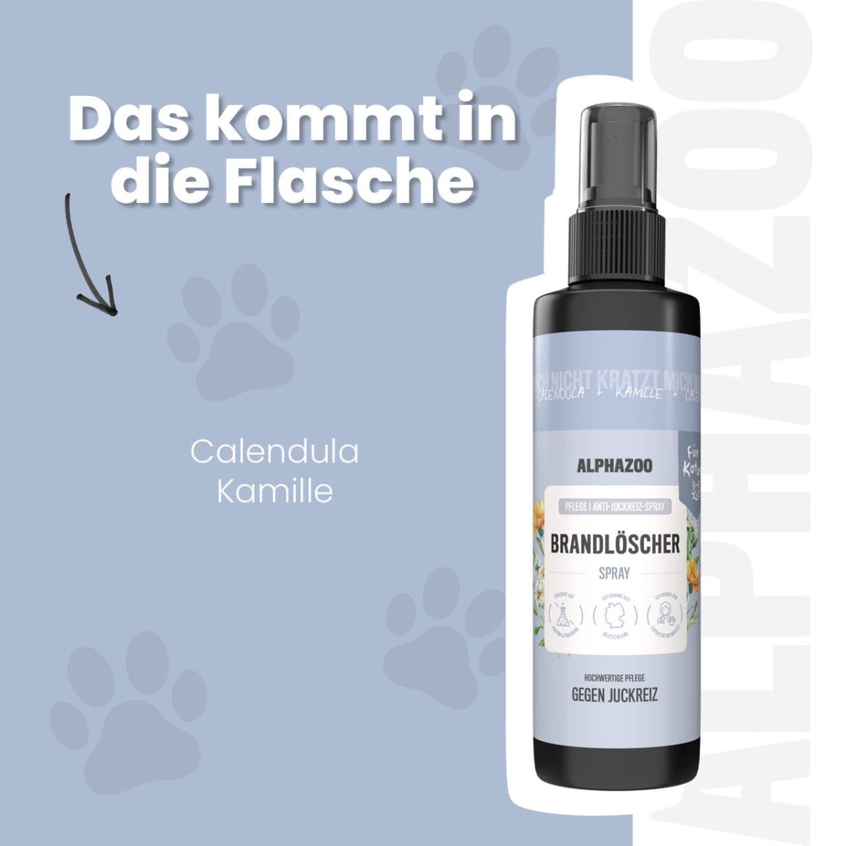 Brandlöscher Anti Juckreiz Spray für Katzen - Natürliche Hautpflege mit Kamille & Calendula