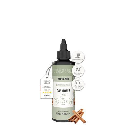 Darmonie Liquid für Katzen - Leinöl mit Wermut, Thymian & Aloe Vera für Katzenverdauung