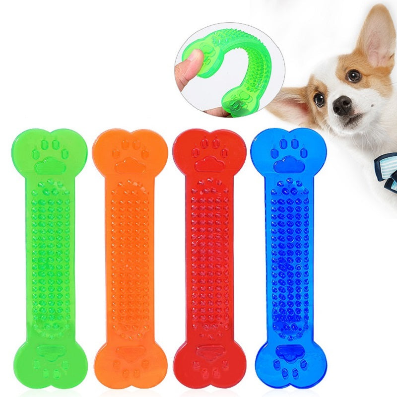 Flacher Kauknochen aus langlebigem PVC für die Zahnpflege deines Hundes - ideal für stundenlangen Kauspaß.