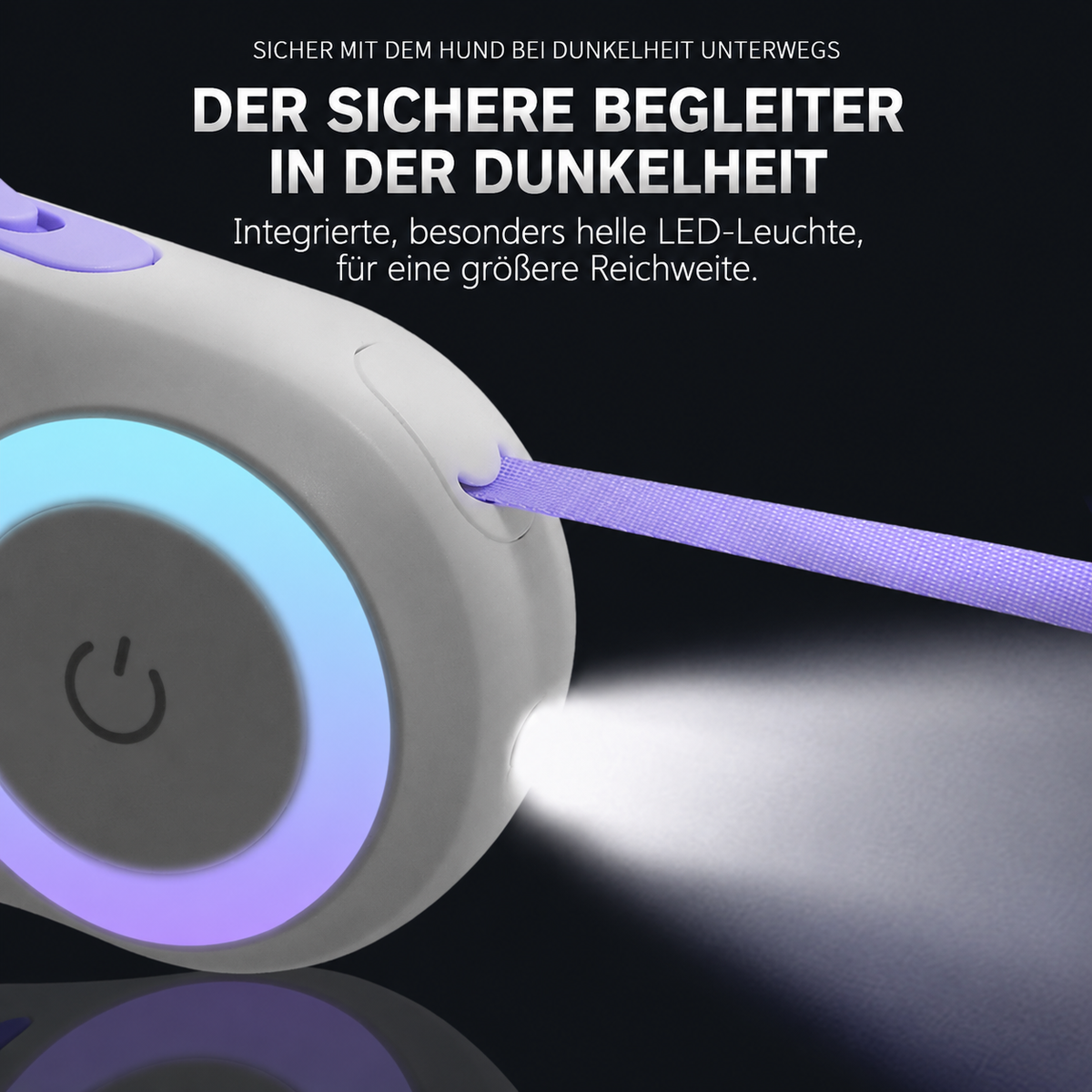 leuchtende Rollleine für Hunde - automatisch, einziehbare LED-Hundeleine