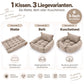 Leichte, waschbare 3in1 Hundematte - Hundekissen Hundebett