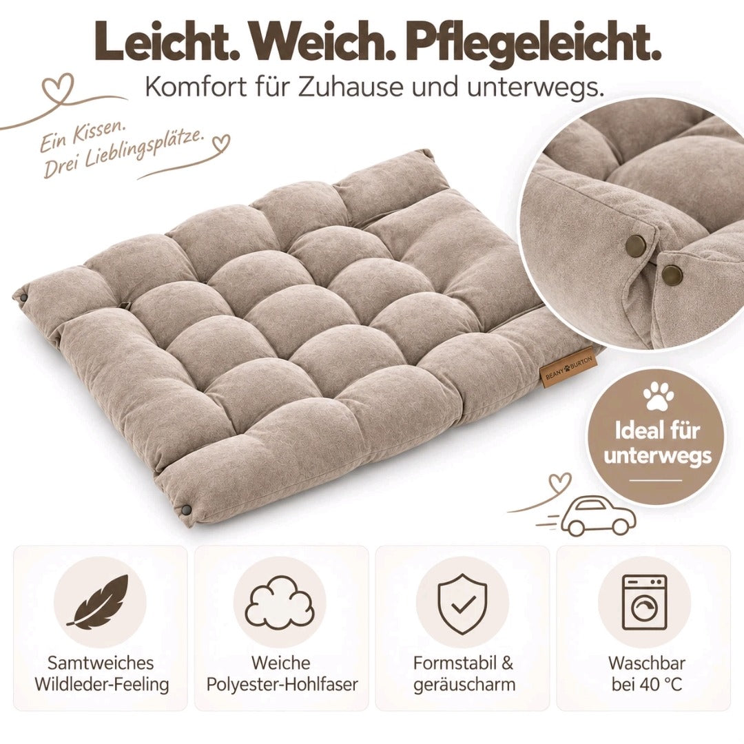 Leichte, waschbare 3in1 Hundematte - Hundekissen Hundebett