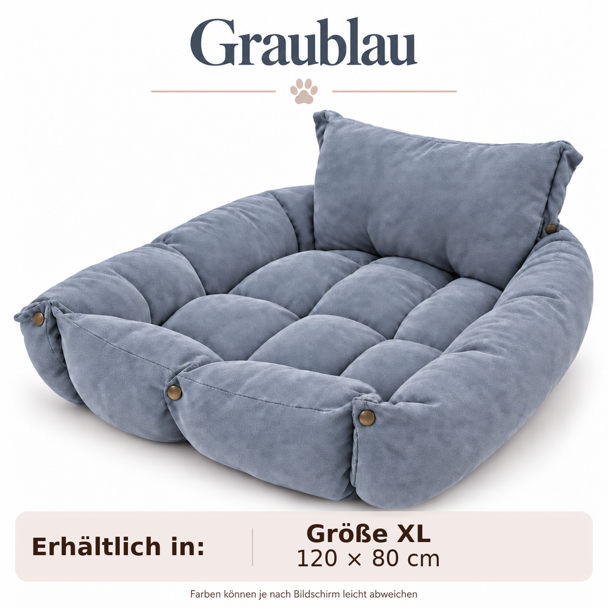 Leichte, waschbare 3in1 Hundematte - Hundekissen Hundebett