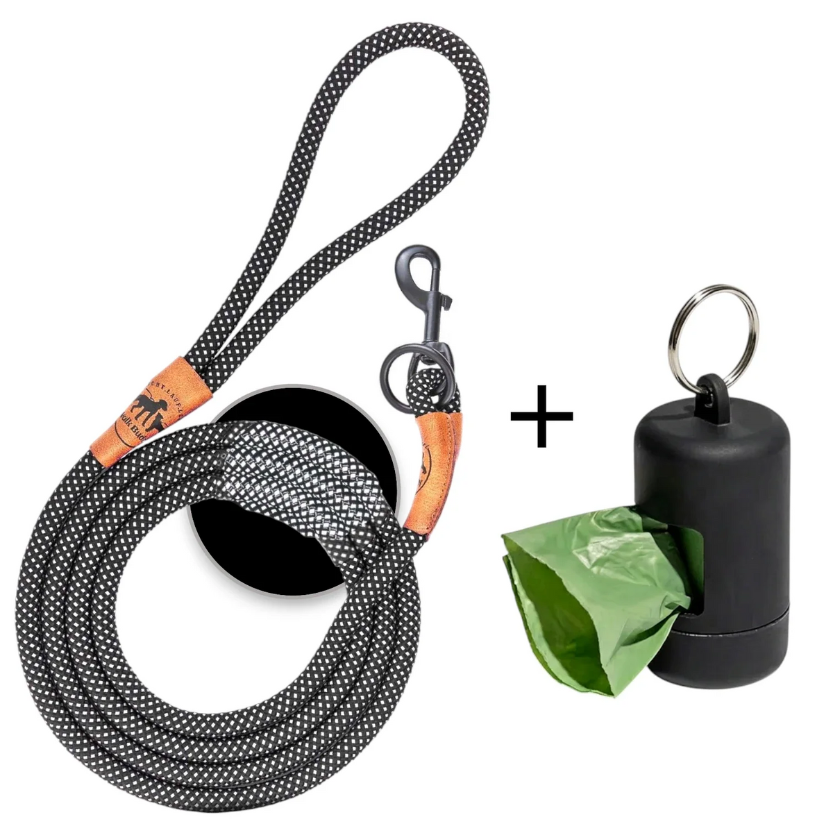 Reflektionsleine© mit Handschlaufe und veganem Leder in 4 Farben und Varianten