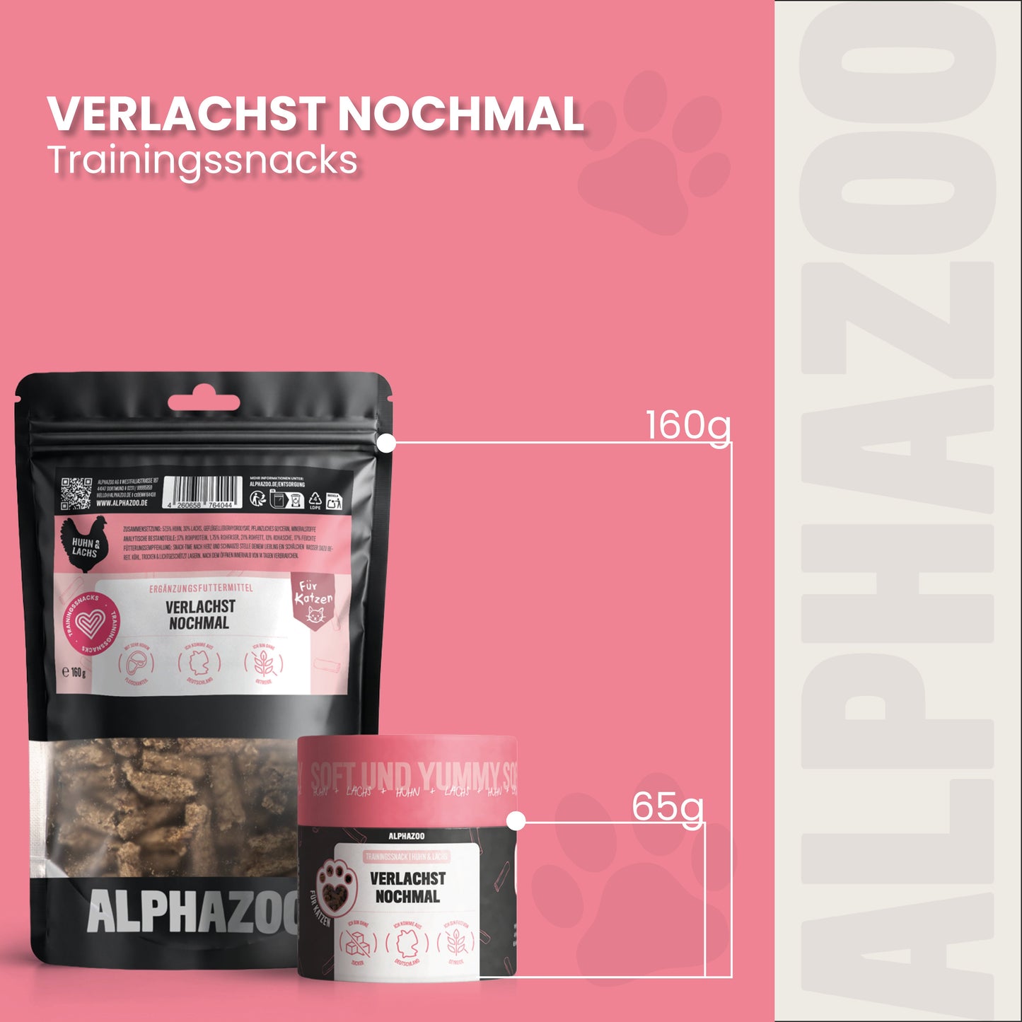 Verlachst Nochmal - Getreidefreie Katzenleckerlis mit Lachs und Huhn
